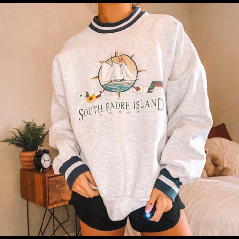 Gray crew neck